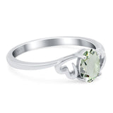 Minimalist Oval Natural Stone Solitaire Ring