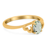 Minimalist Oval Natural Stone Solitaire Ring