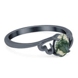 Minimalist Oval Natural Stone Solitaire Ring