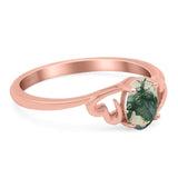 Minimalist Oval Natural Stone Solitaire Ring