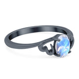 Minimalist Oval Natural Stone Solitaire Ring