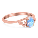 Minimalist Oval Natural Stone Solitaire Ring