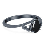 Minimalist Oval Natural Stone Solitaire Ring