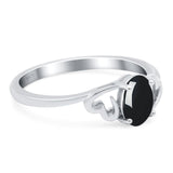 Minimalist Oval Natural Stone Solitaire Ring