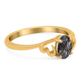 Minimalist Oval Natural Stone Solitaire Ring