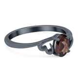 Minimalist Oval Natural Stone Solitaire Ring