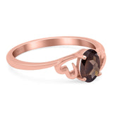 Minimalist Oval Natural Stone Solitaire Ring