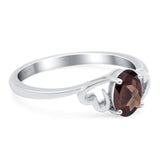 Minimalist Oval Natural Stone Solitaire Ring