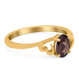 Minimalist Oval Natural Stone Solitaire Ring