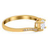 Round Natural Stone Art Deco Ring