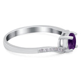 Round Natural Stone Art Deco Ring