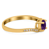 Round Natural Stone Art Deco Ring