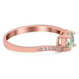 Round Natural Stone Art Deco Ring