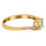 Round Natural Stone Art Deco Ring