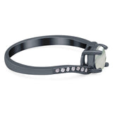 Round Natural Stone Art Deco Ring