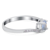 Round Natural Stone Art Deco Ring