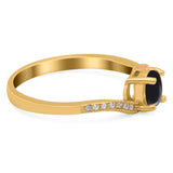 Round Natural Stone Art Deco Ring