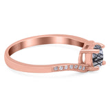 Round Natural Stone Art Deco Ring