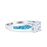 Vintage Style Round Natural Stone Solitaire Ring