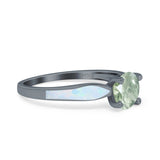 Round Natural Stone Solitaire Ring
