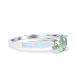 Round Natural Stone Solitaire Ring