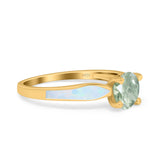 Round Natural Stone Solitaire Ring
