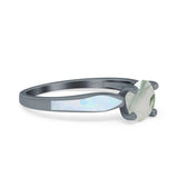 Round Natural Stone Solitaire Ring