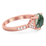 Art Deco Oval Natural Stone Ring