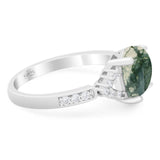 Art Deco Oval Natural Stone Ring