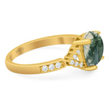 Art Deco Oval Natural Stone Ring