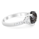 Art Deco Oval Natural Stone Ring