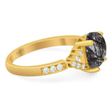 Art Deco Oval Natural Stone Ring