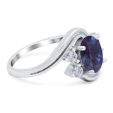 Oval Natural Stone Art Deco Ring