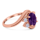 Oval Natural Stone Art Deco Ring