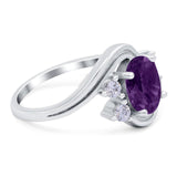 Oval Natural Stone Art Deco Ring