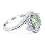 Oval Natural Stone Art Deco Ring