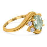 Oval Natural Stone Art Deco Ring