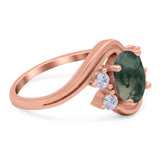 Oval Natural Stone Art Deco Ring