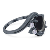 Oval Natural Stone Art Deco Ring