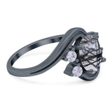 Oval Natural Stone Art Deco Ring