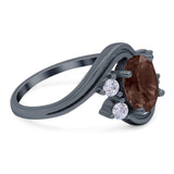 Oval Natural Stone Art Deco Ring