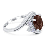 Oval Natural Stone Art Deco Ring