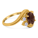 Oval Natural Stone Art Deco Ring