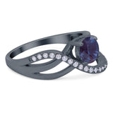 Round Natural Stone Twisted Ring