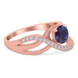 Round Natural Stone Twisted Ring