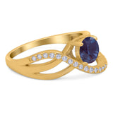 Round Natural Stone Twisted Ring