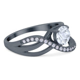 Round Natural Stone Twisted Ring