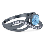 Round Natural Stone Twisted Ring