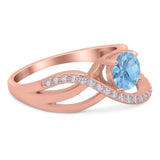 Round Natural Stone Twisted Ring