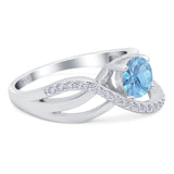 Round Natural Stone Twisted Ring